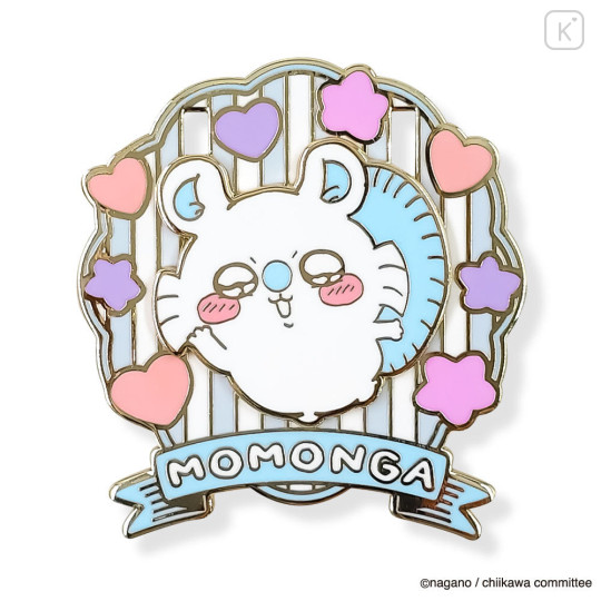 Japan Chiikawa Gimmick Pin Badge - Momonga : Praise Me - 1