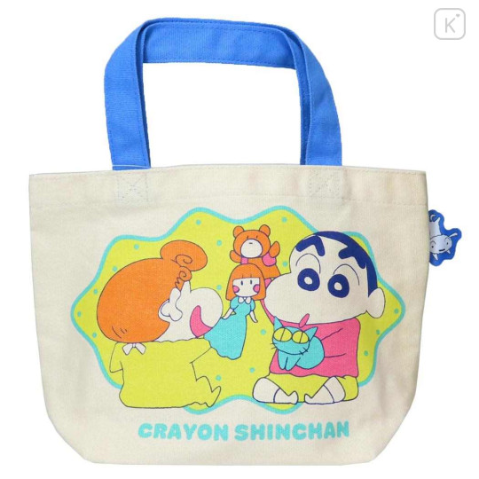 Japan Crayon Shin-chan Mini Tote Bag - Shinnosuke Nohara : Playing With Sister - 1