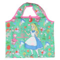 Japan Disney Eco Shopping Bag - Alice & Cheshire Cat : Flower Mint Pink - 1