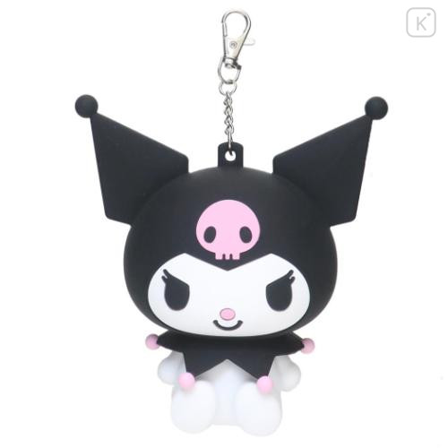 Japan Sanrio Eco Shopping Bag & Silicone Mascot Pouch - Kuromi : Purple - 4