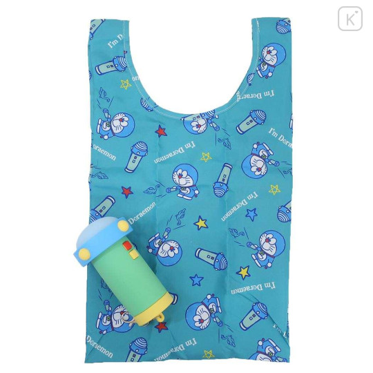 Japan Doraemon Eco Shopping Bag & Silicone Mascot Pouch - Gadget Small Light - 1