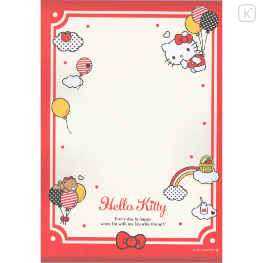 Japan Sanrio A6 Notepad - Hello Kitty & Tiny Chum : Balloon Party - 2