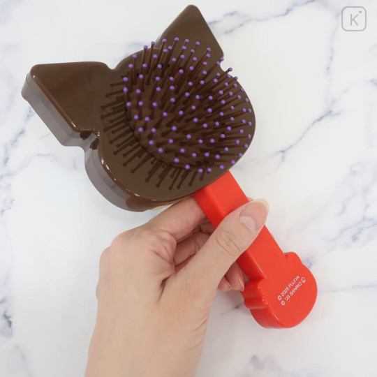 Japan Sanrio Hair Brush - Kuromi : Chocolate - 2