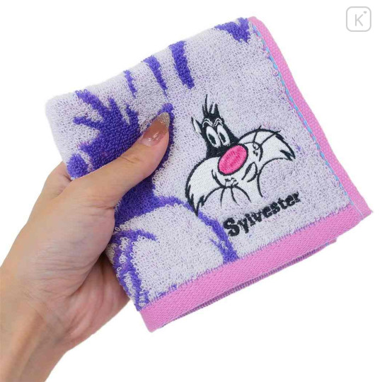 Japan Looney Tunes Mini Towel Jacquard Handkerchief - Sylvester - 3