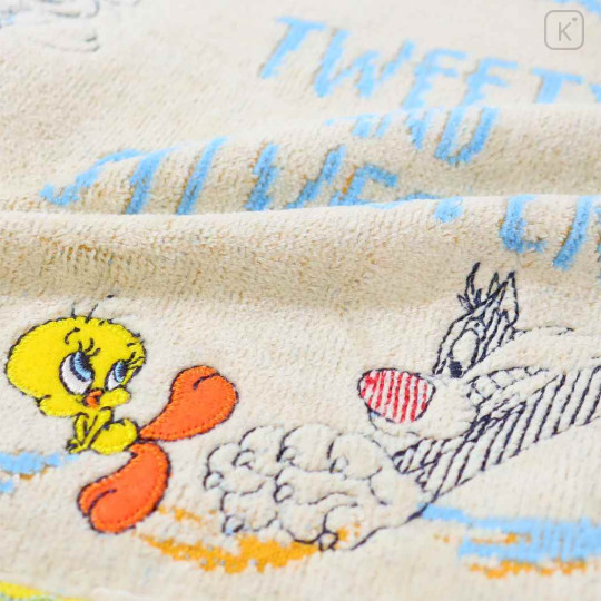 Japan Looney Tunes Mini Towel Jacquard Handkerchief - Tweety & Sylvester Chasing - 2