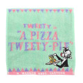 Japan Looney Tunes Mini Towel Jacquard Handkerchief - A Pizza Tweety Pie & Sylvester Mint - 1