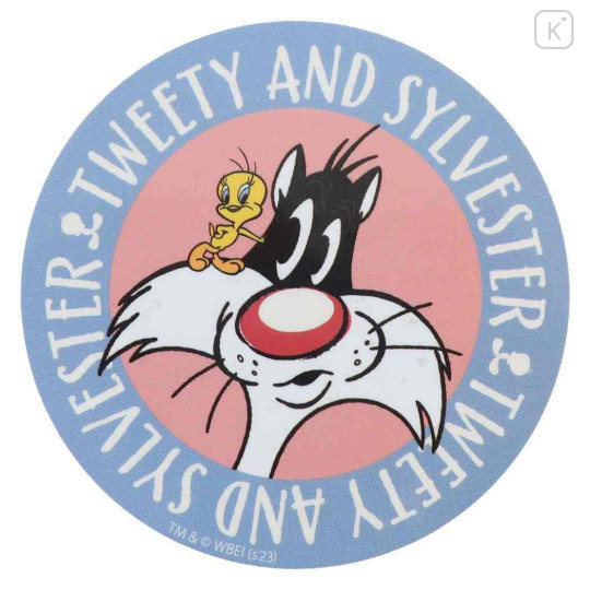 Japan Looney Tunes Vinyl Sticker - Tweety & Sylvester Face - 1