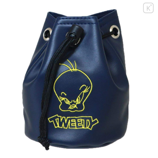 Japan Looney Tunes Golf Ball Pouch - Tweety : Drawstring Black - 1