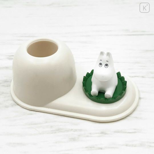 Japan Moomin Toothbrush Stand - Moomintroll : Sitting on Leaf - 1