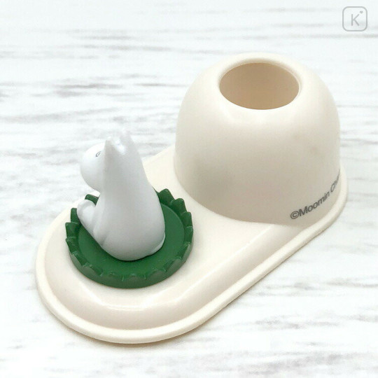 Japan Moomin Toothbrush Stand - Moomintroll : Sitting on Leaf - 2