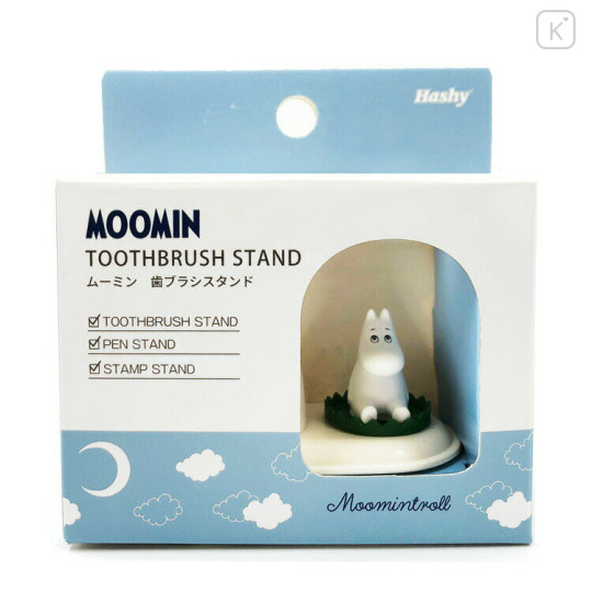Japan Moomin Toothbrush Stand - Moomintroll : Sitting on Leaf - 3