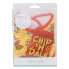 Japan Disney Bib & Socks Set - Chip & Dale : Red Yellow