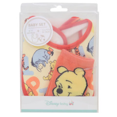 Japan Disney Bib & Socks Set - Eeyore & Pooh & Tigger : Light Yellow