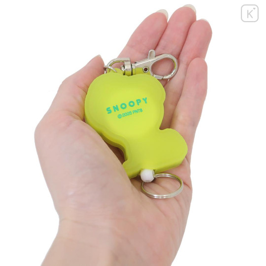 Japan Peanuts Rubber Reel Keychain - Snoopy : Sitting - 2