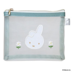 Japan Miffy Mesh Flat Mini Pouch - Dan Flower