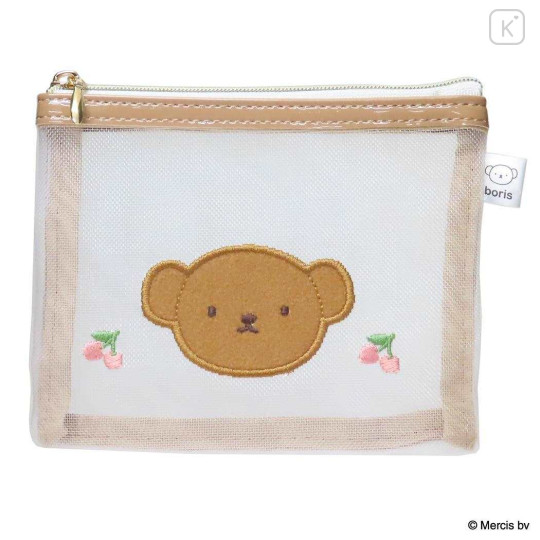 Japan Miffy Mesh Flat Mini Pouch - Boris : Cherry - 1