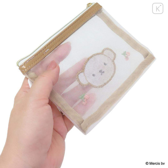 Japan Miffy Mesh Flat Mini Pouch - Boris : Cherry - 2