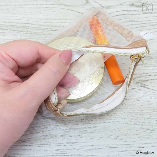 Japan Miffy Mesh Flat Mini Pouch - Boris : Cherry - 3