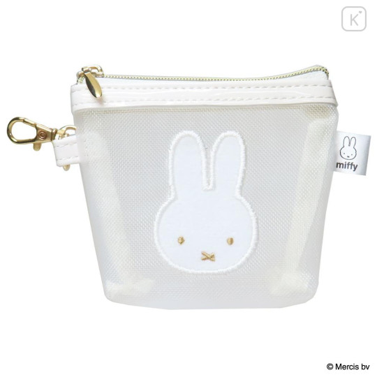 Japan Miffy Mesh Mini Pouch - Miffy : Flower White - 1