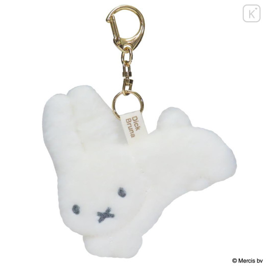 Japan Miffy Mascot Holder - Miffy : Bruna Fluffy Applique Jumping - 1