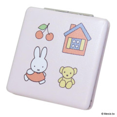 Japan Miffy 2-sided Compact Mirror - Miffy : Miffy Bruno Favorite Pink