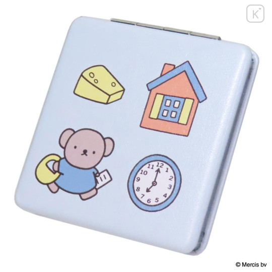 Japan Miffy 2-sided Compact Mirror - Boris : Miffy Bruno Favorite Blue - 1