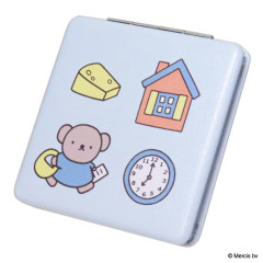 Japan Miffy 2-sided Compact Mirror - Boris : Miffy Bruno Favorite Blue