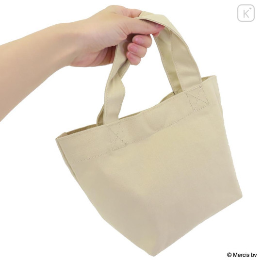 Japan Miffy Mini Tote Bag - Miffy : Bruna Fluffy Applique Caramel Yellow - 2