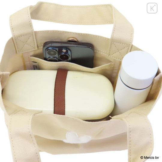 Japan Miffy Mini Tote Bag - Miffy : Bruna Fluffy Applique Caramel Yellow - 3