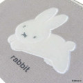 Japan Miffy Mini Tote Bag - Miffy : Bruna Fluffy Applique Jumping Grey - 4