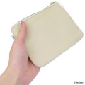 Japan Miffy Flat Mini Pouch - Miffy : Bruna Fluffy Applique Beige - 2