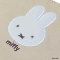 Japan Miffy Embroidery Cosmetic Pouch - Miffy : Bruna Fluffy Applique Beige - 4