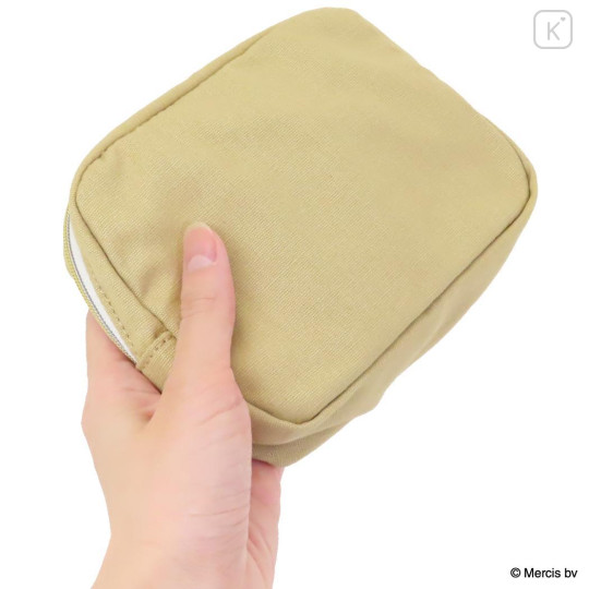 Japan Miffy Embroidery Cosmetic Pouch - Boris : Bruna Fluffy Applique Caramel Yellow - 2