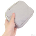 Japan Miffy Embroidery Cosmetic Pouch - Miffy : Bruna Fluffy Applique Jumping Grey - 2