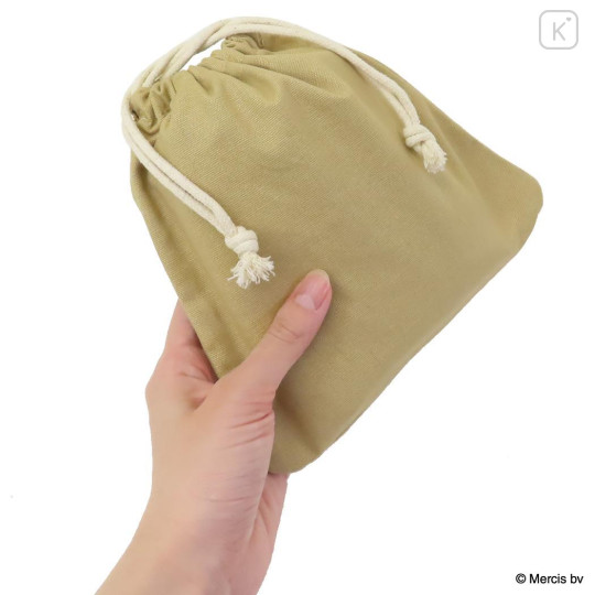 Japan Miffy Drawstring Bag - Boris : Bruna Fluffy Applique Caramel Yellow - 2