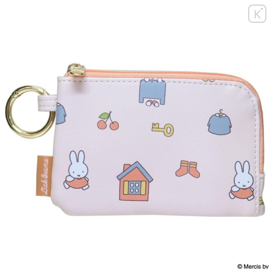 Japan Miffy Pass Case Card Holder & Coin Case - Miffy : Miffy Bruno Favorite Pink - 1