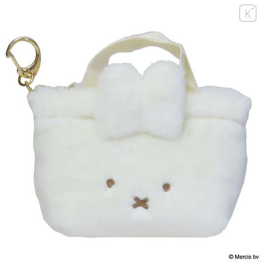Japan Miffy Mini Accessory Pouch - Miffy : Brunna Winter Accessories Fur Tote Bag Style - 1