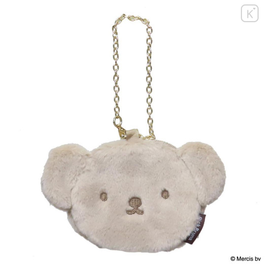 Japan Miffy Die-cut Mini Pouch with Bag Charm - Boris : Bruna Face Fur - 1
