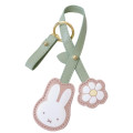 Japan Miffy Mascot Carabiner Smart Keychain - Miffy : Flower Green Pink - 1