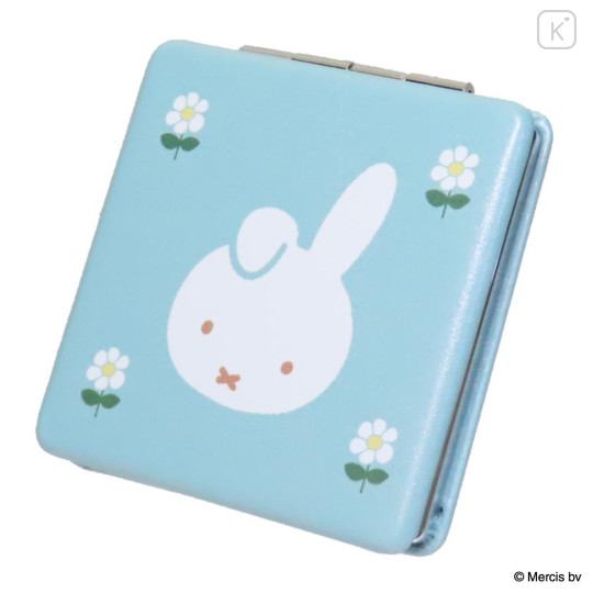 Japan Miffy 2-sided Compact Mirror - Bruna Mesh Dan Flower Blue - 1
