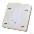 Japan Miffy 2-sided Compact Mirror - Miffy : Bruna Mesh Flower Beige - 1