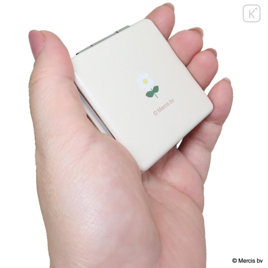 Japan Miffy 2-sided Compact Mirror - Miffy : Bruna Mesh Flower Beige - 2