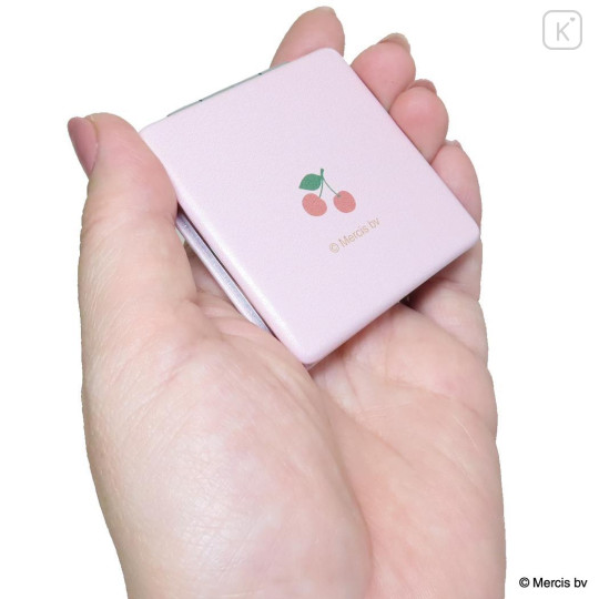 Japan Miffy 2-sided Compact Mirror - Miffy : Bruna Mesh Cherry Pink - 2