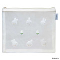 Japan Miffy Flat Mesh Pouch - Miffy : Flower White - 1