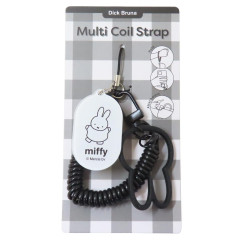 Japan Miffy Multi-coil Spring Smartphone Strap Phone Charm - Miffy : Black