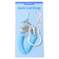 Japan Miffy Multi-coil Spring Smartphone Strap Phone Charm - Boris & Miffy : Blue White