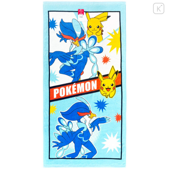 Japan Pokemon Bath Towel - Quaquaval & Pikachu : Ready To Fight - 1
