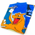 Japan Pokemon Bath Towel - Charizard & Pikachu : Ready To Fight Blue - 3