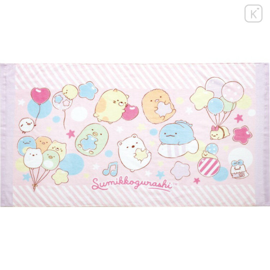 Japan San-X Bath Towel - Sumikko Gurashi : Balloon Party Light Pink - 1