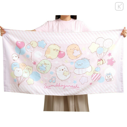 Japan San-X Bath Towel - Sumikko Gurashi : Balloon Party Light Pink - 2